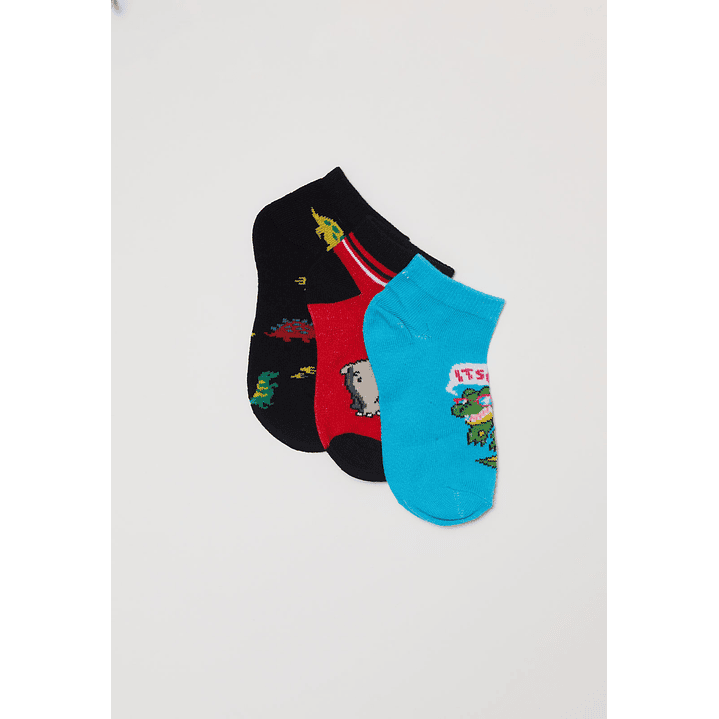 Calcetín Tripack Corto Niño Azul Familyshop 1