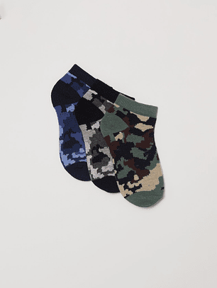 Calcetín Tripack Corto Niño Negro Familyshop