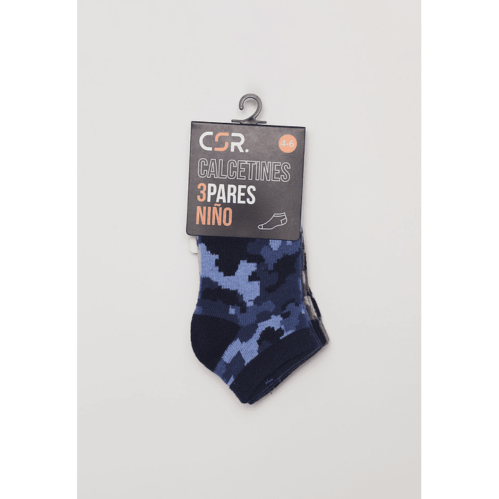 Calcetín Tripack Corto Niño Negro Familyshop 2