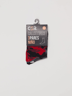 Calcetín Tripack Largo Niño Negro Familyshop