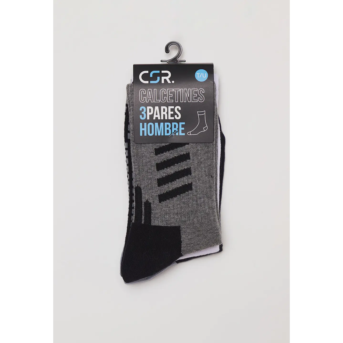 Calcetín Tripack Sport Diseño Hombre Gris Familyshop 2