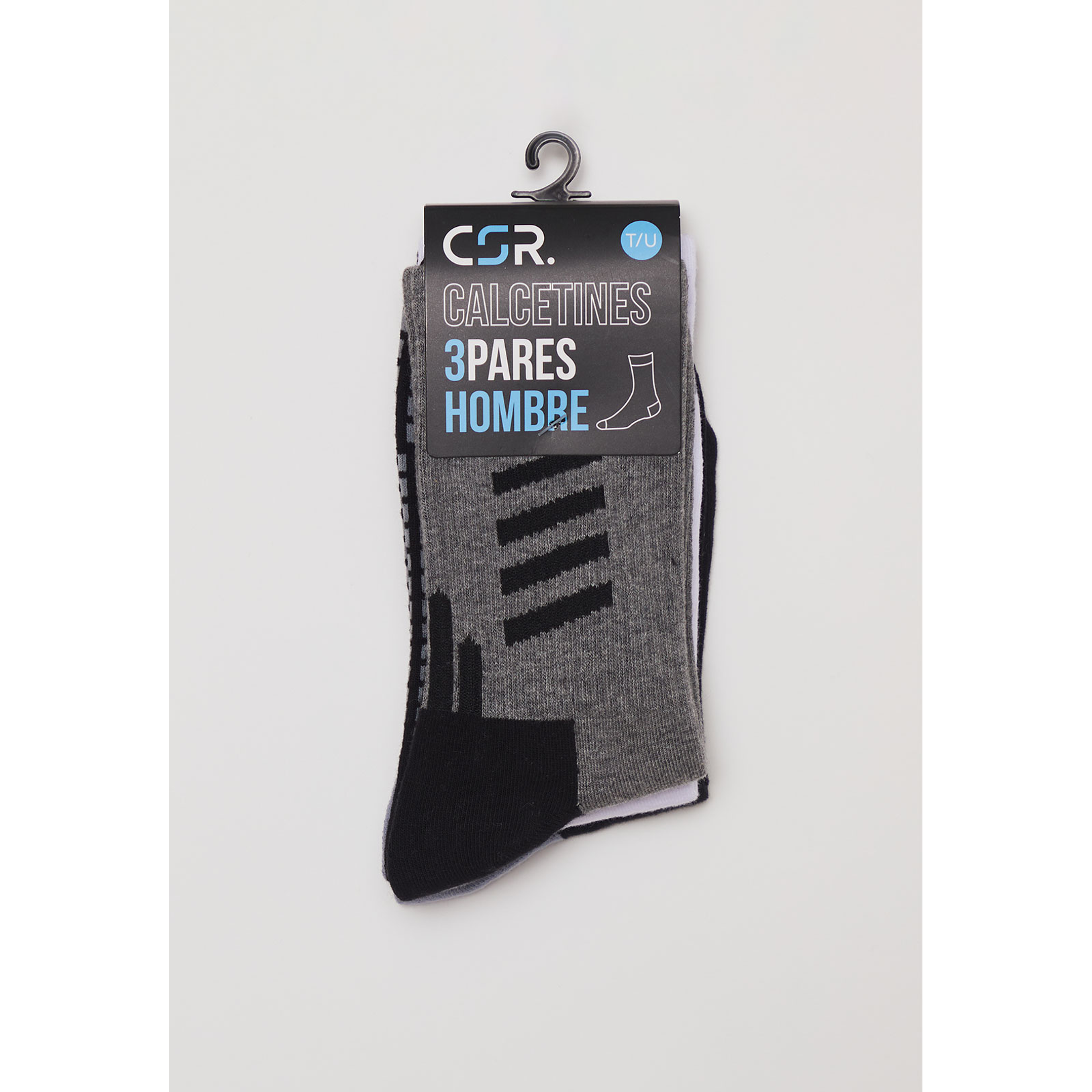 Calcetín Tripack Sport Diseño Hombre Gris Familyshop 2