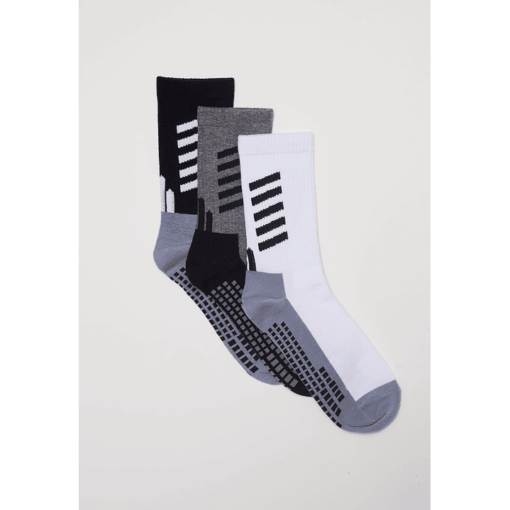Calcetín Tripack Sport Diseño Hombre Gris Familyshop 1