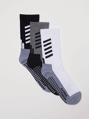 Calcetín Tripack Sport Diseño Hombre Gris Familyshop