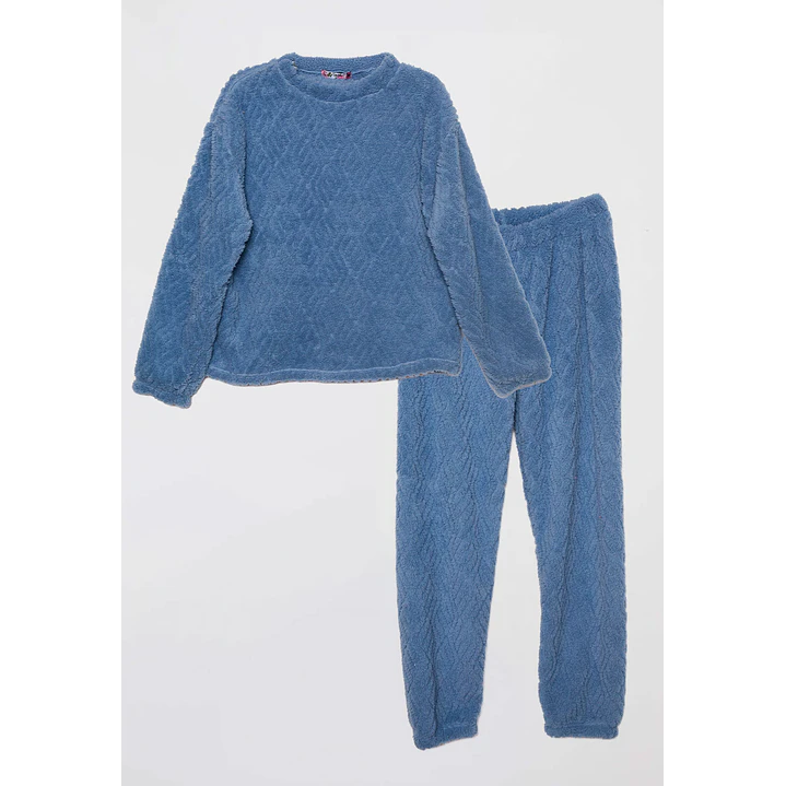 Pijama Peludo Mujer Azul Familyshop 5