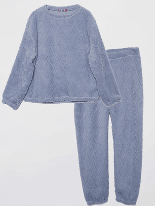 Pijama Peludo Mujer Gris Familyshop