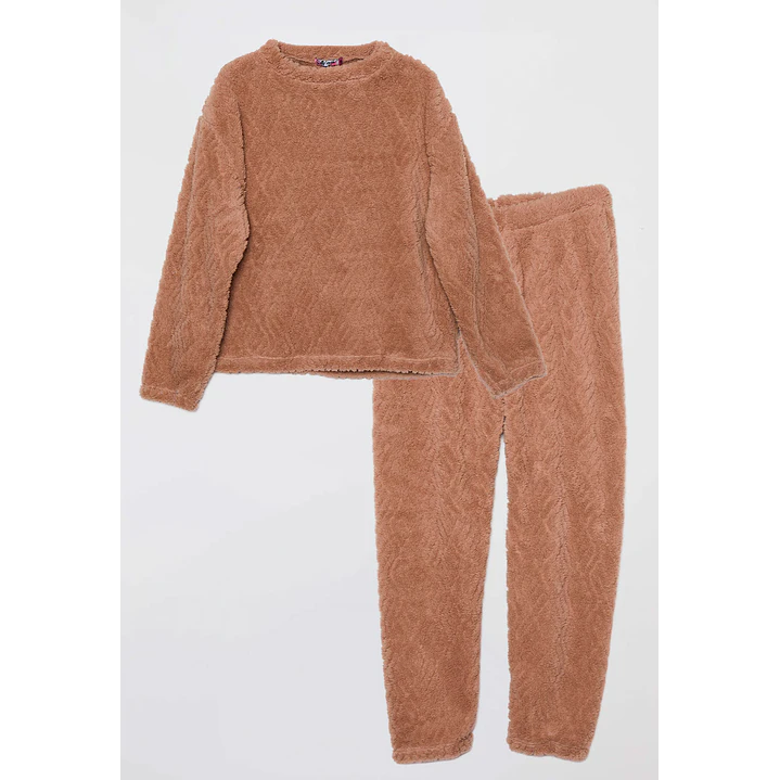 Pijama Peludo Mujer Beige Familyshop 5