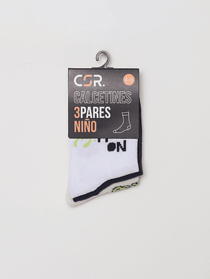 Calcetín Tripack Largo Niño Blanco Familyshop