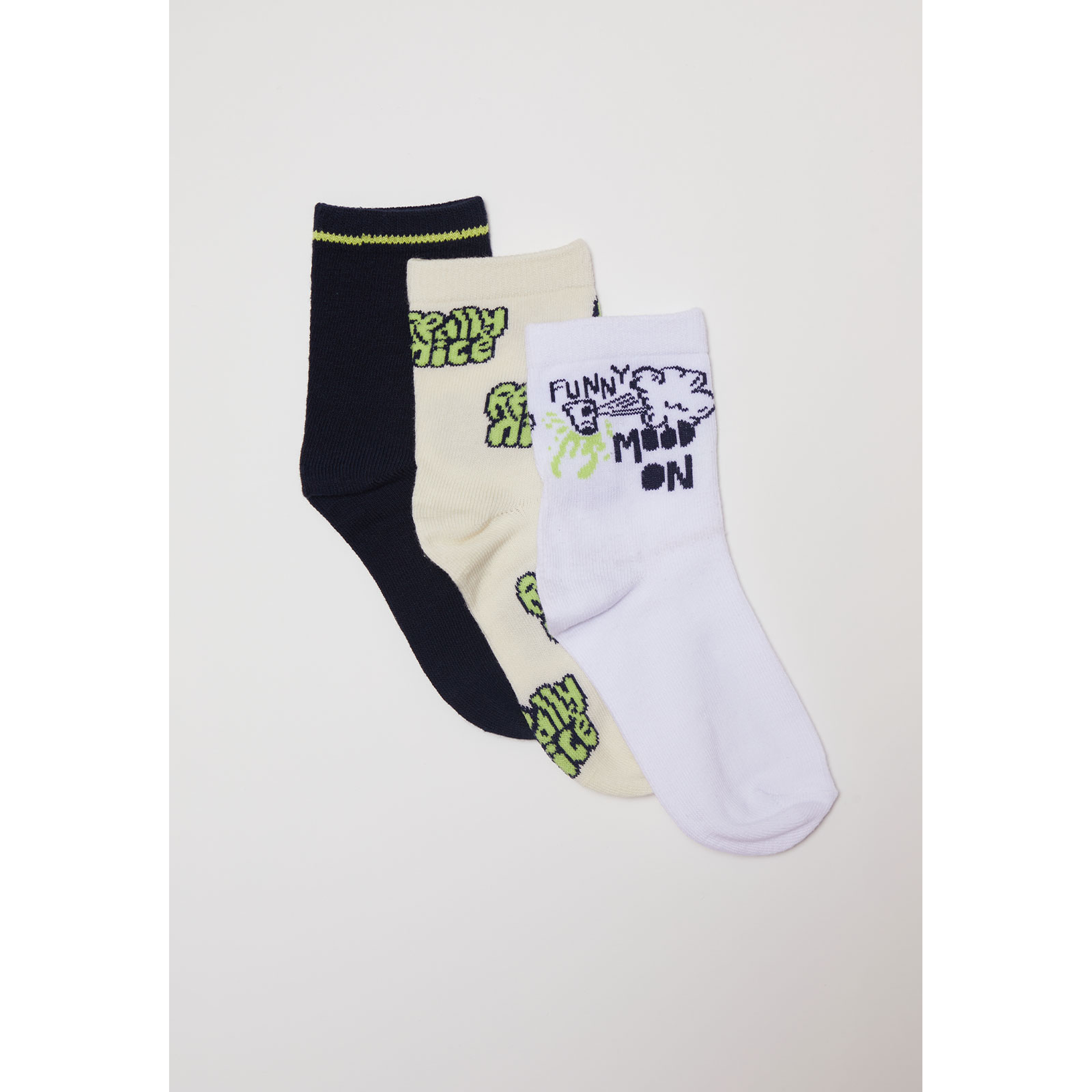 Calcetín Tripack Largo Niño Blanco Familyshop 1