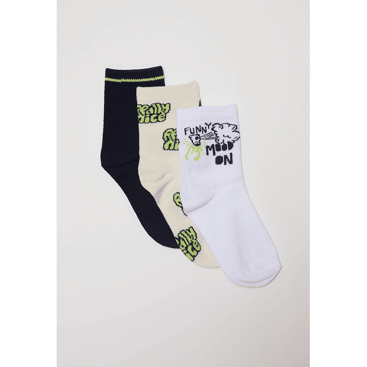 Calcetín Tripack Largo Niño Blanco Familyshop 1