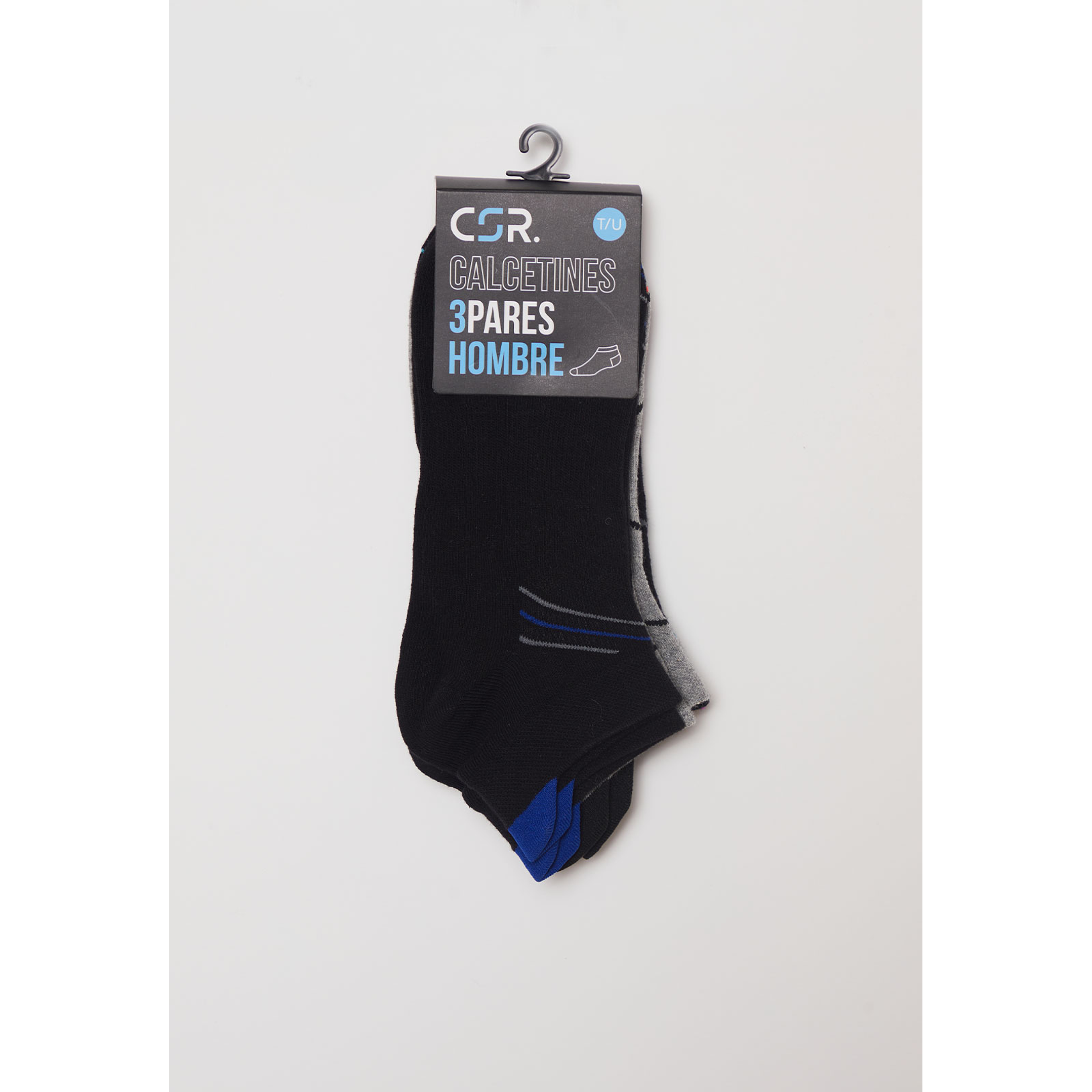 Calcetín Tripack Sport Diseños Hombre Gris Familyshop 2