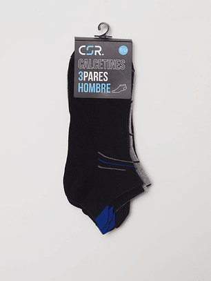 Calcetín Tripack Sport Diseños Hombre Gris Familyshop