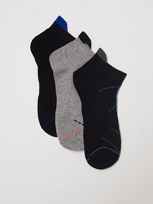 Calcetín Tripack Sport Diseños Hombre Gris Familyshop