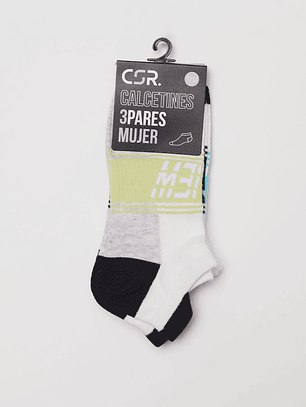 Calcetín Tripack Sport Mujer Gris Familyshop