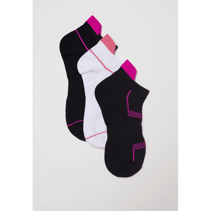 Calcetín Tripack Sport Diseño Mujer Negro Familyshop 1