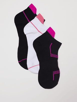 Calcetín Tripack Sport Diseño Mujer Negro Familyshop