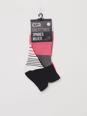 Calcetín Tripack Sport Mujer Negro Familyshop