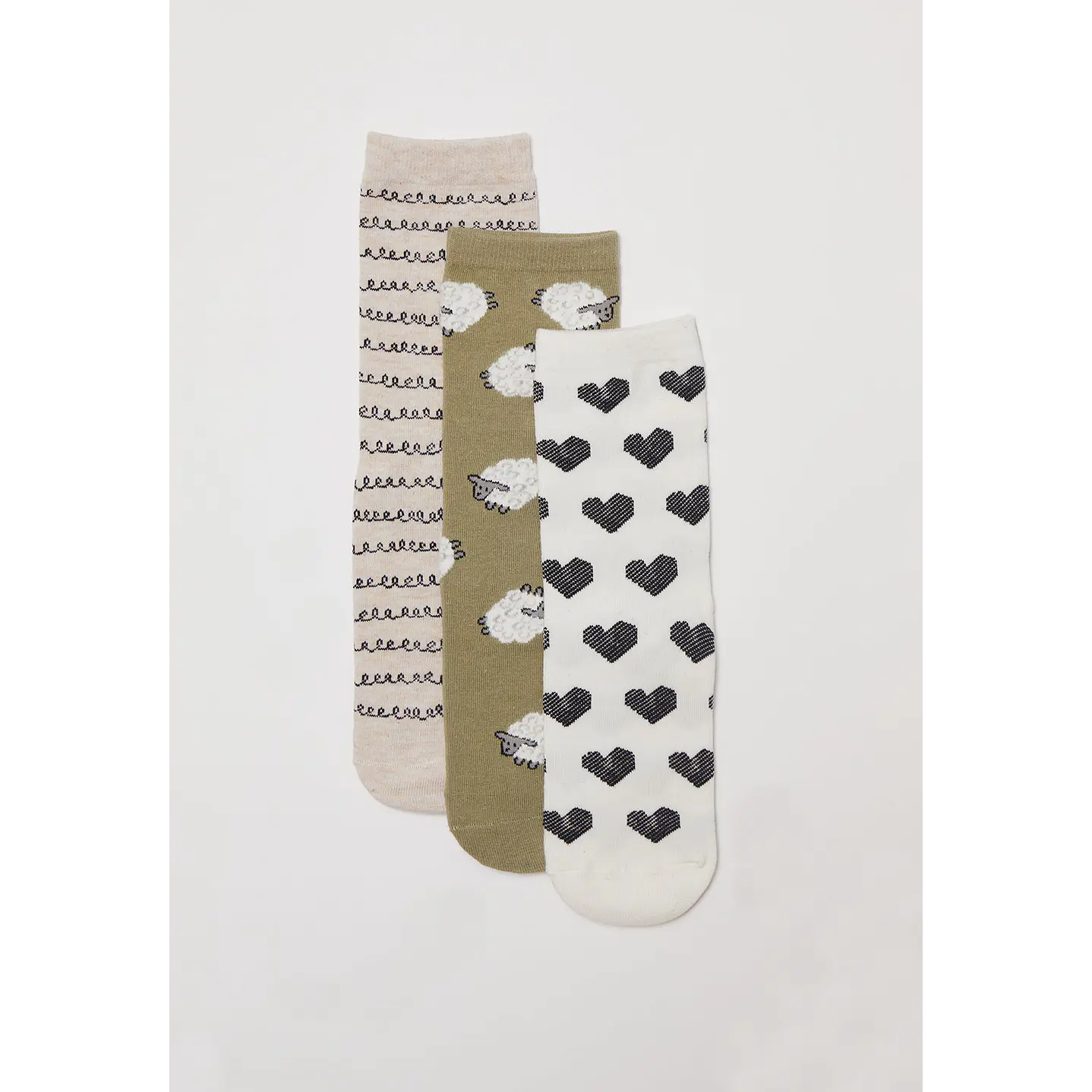 Calcetín Tripack Largo Mujer Oveja Blanco Familyshop 1