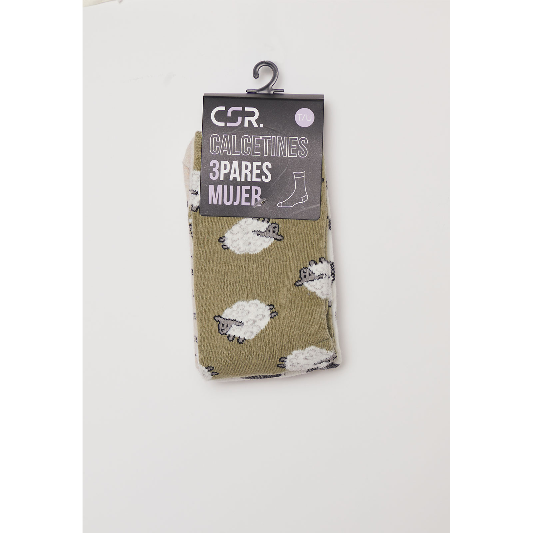 Calcetín Tripack Largo Mujer Oveja Blanco Familyshop 2