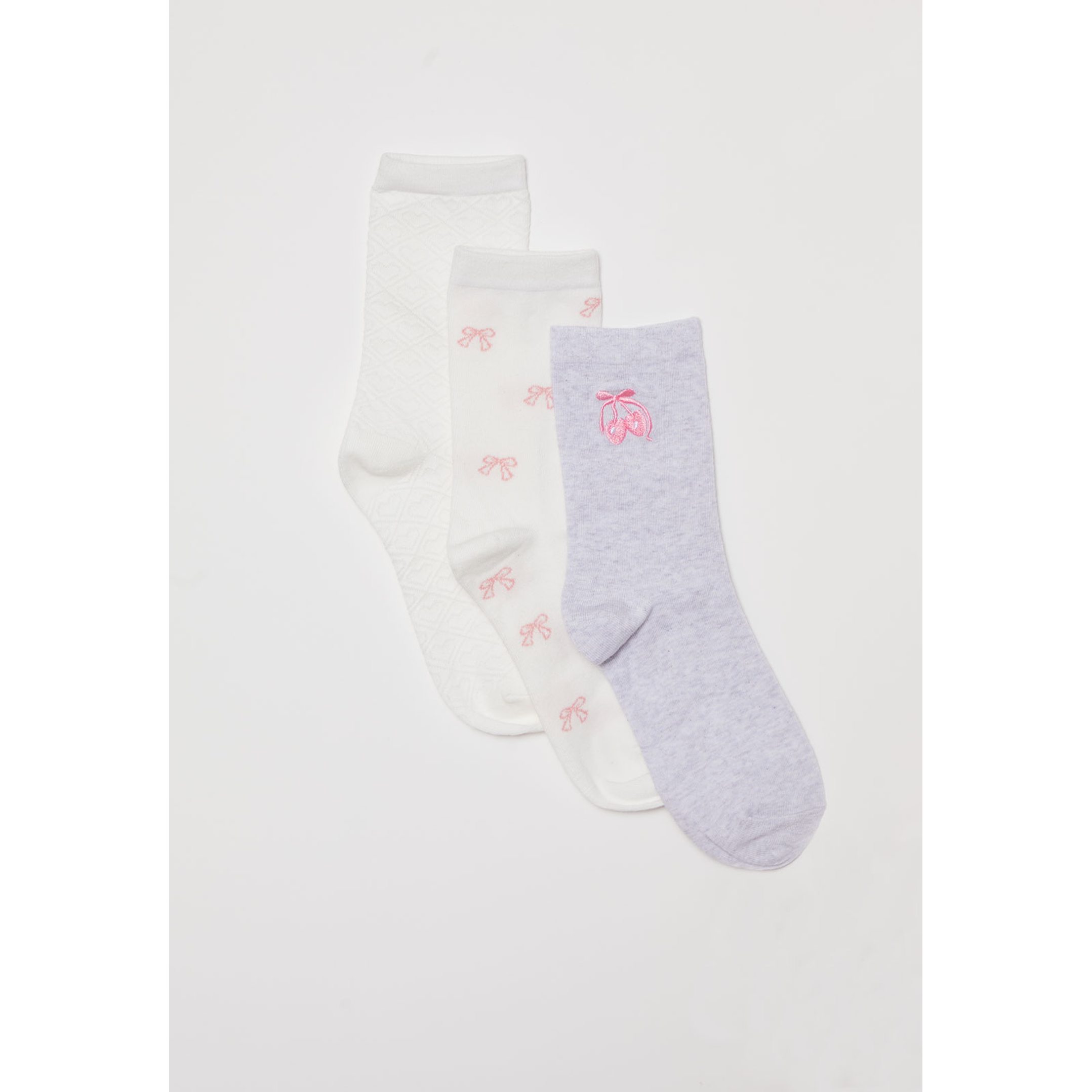 Calcetín Tripack Largo Mujer Blanco Familyshop 1