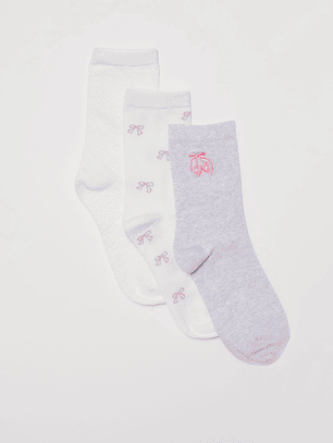 Calcetín Tripack Largo Mujer Blanco Familyshop