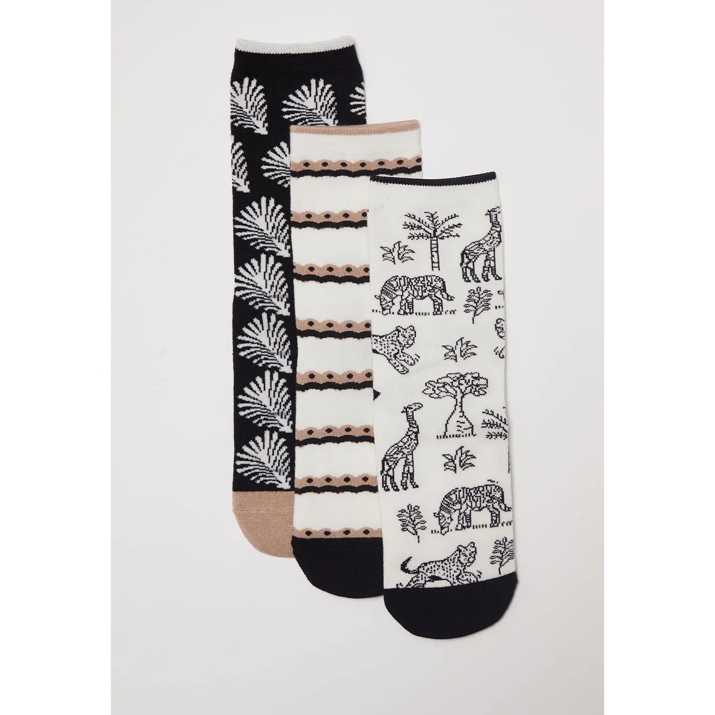 Calcetín Tripack Largo Mujer Safari Blanco Familyshop 1