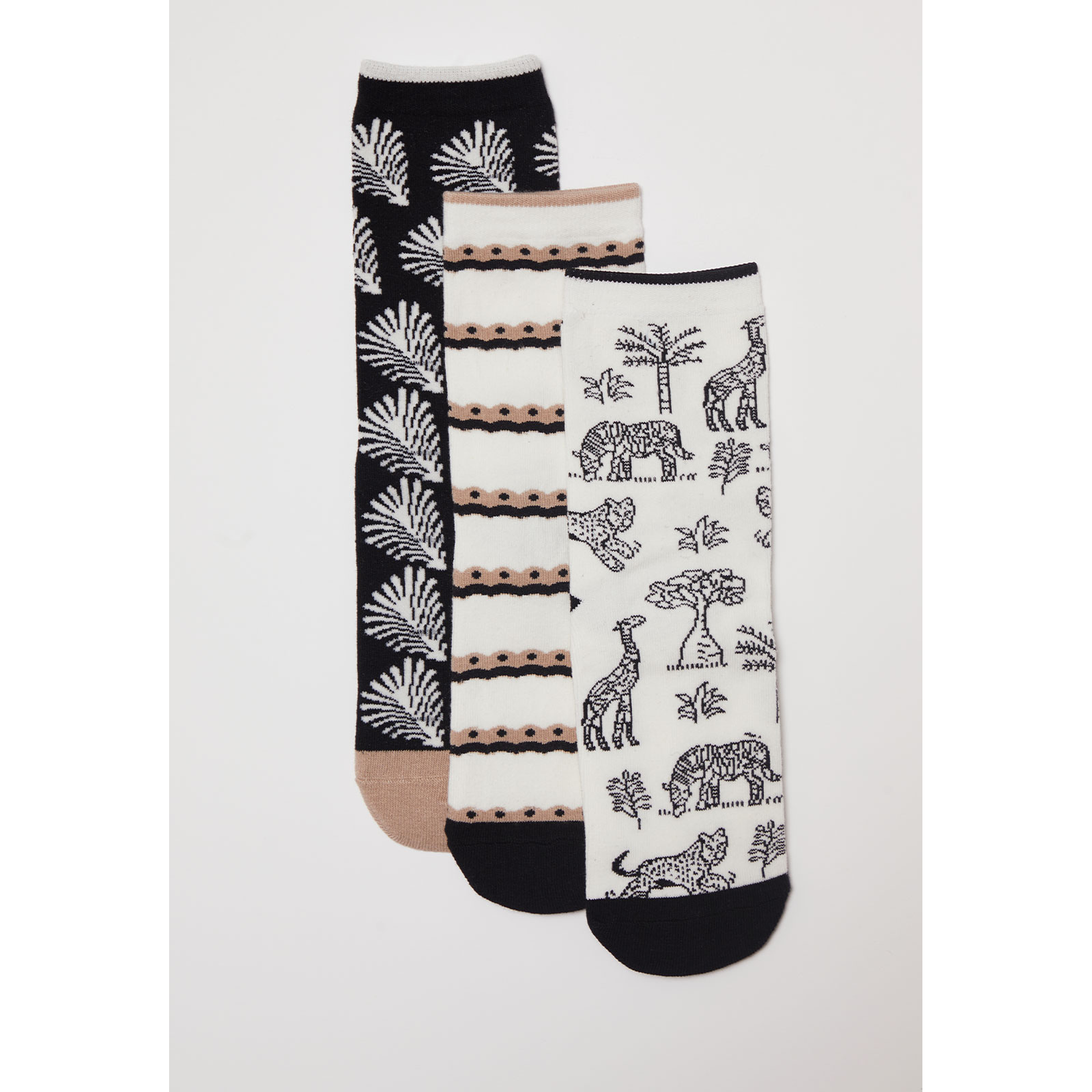 Calcetín Tripack Largo Mujer Safari Blanco Familyshop 1