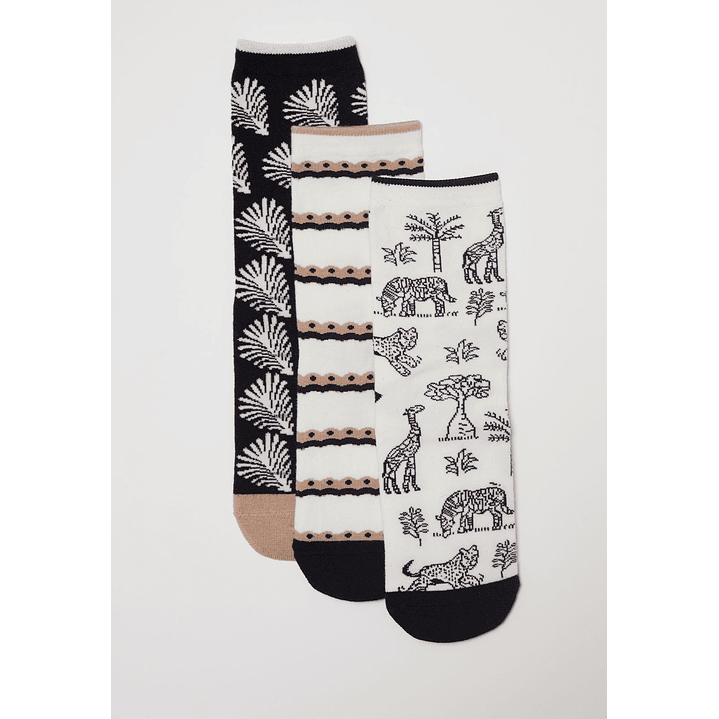 Calcetín Tripack Largo Mujer Safari Blanco Familyshop 1