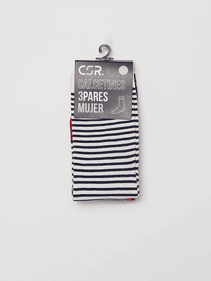 Calcetín Tripack Largo Spicy Mujer Negro Familyshop