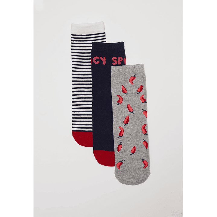 Calcetín Tripack Largo Spicy Mujer Negro Familyshop 1