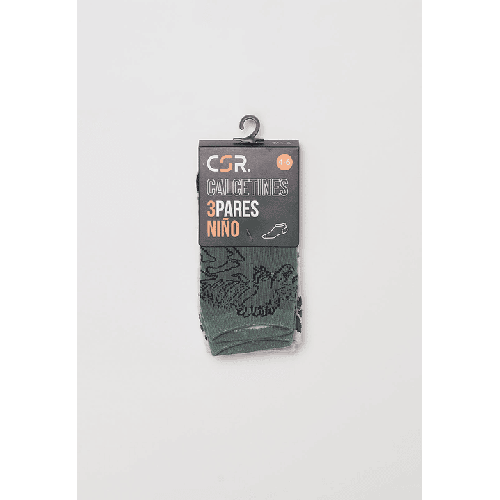 Calcetín Tripack Corto Niño Gris Familyshop 2