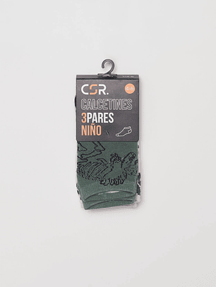 Calcetín Tripack Corto Niño Gris Familyshop