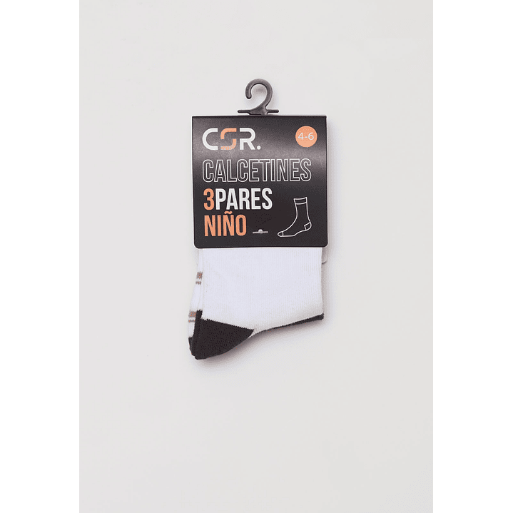 Calcetín Tripack Largo Niño Negro Familyshop 2