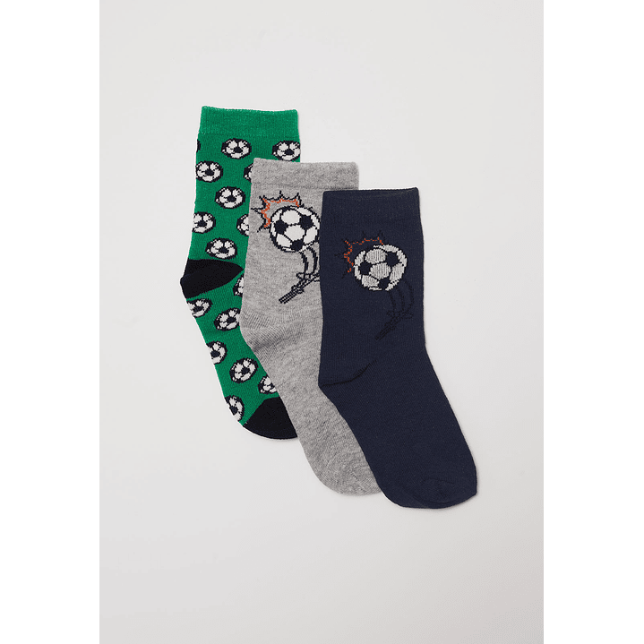 Calcetín Tripack Largo Niño Verde Familyshop 1