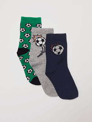 Calcetín Tripack Largo Niño Verde Familyshop