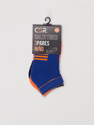 Calcetín Tripack Sport Niño Azul Familyshop