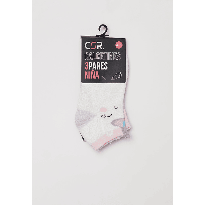 Calcetín Tripack Corto Niña Negro Familyshop 2