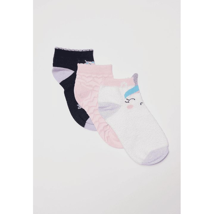 Calcetín Tripack Corto Niña Negro Familyshop 1