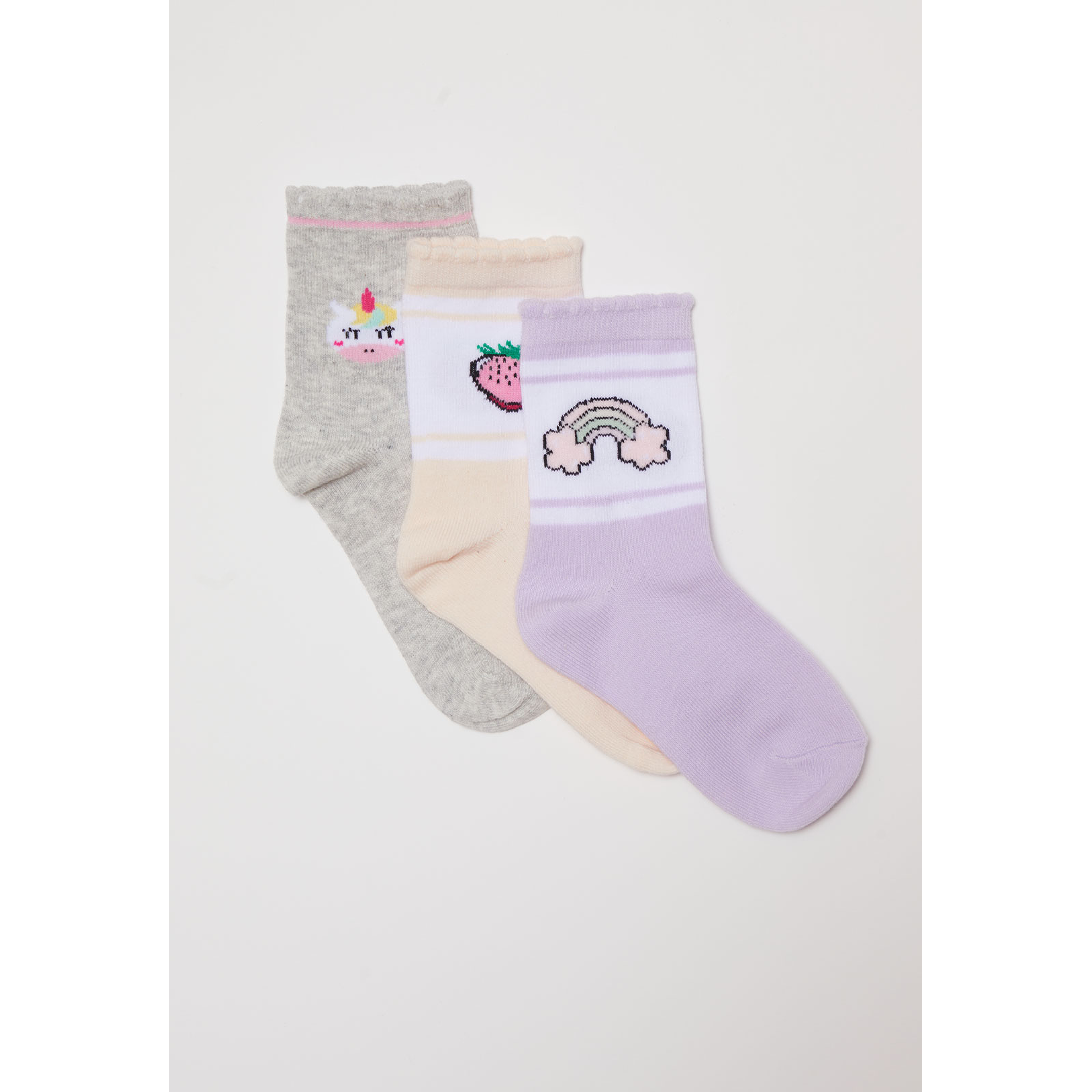 Calcetín Tripack Largo Niña Rosado Familyshop 1