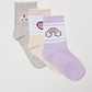 Calcetín Tripack Largo Niña Rosado Familyshop - Miniatura 1