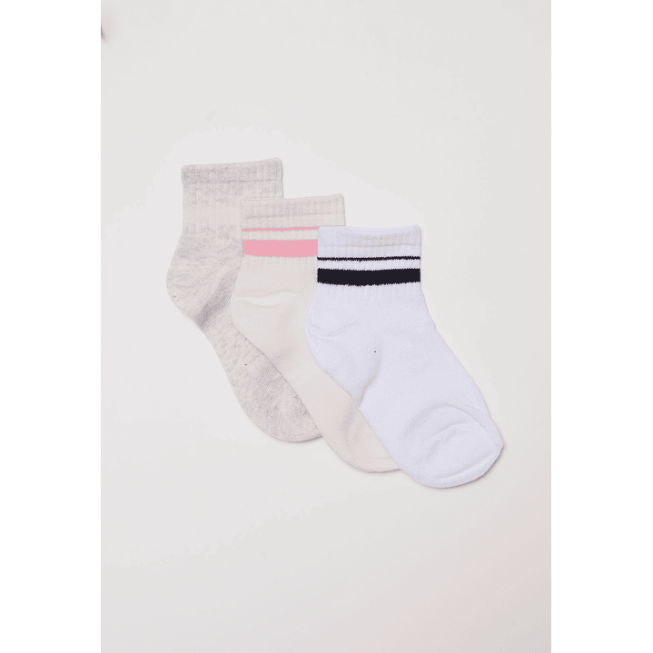 Calcetín Tripack Sport Niña Gris Familyshop 1