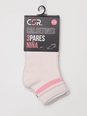 Calcetín Tripack Sport Niña Gris Familyshop