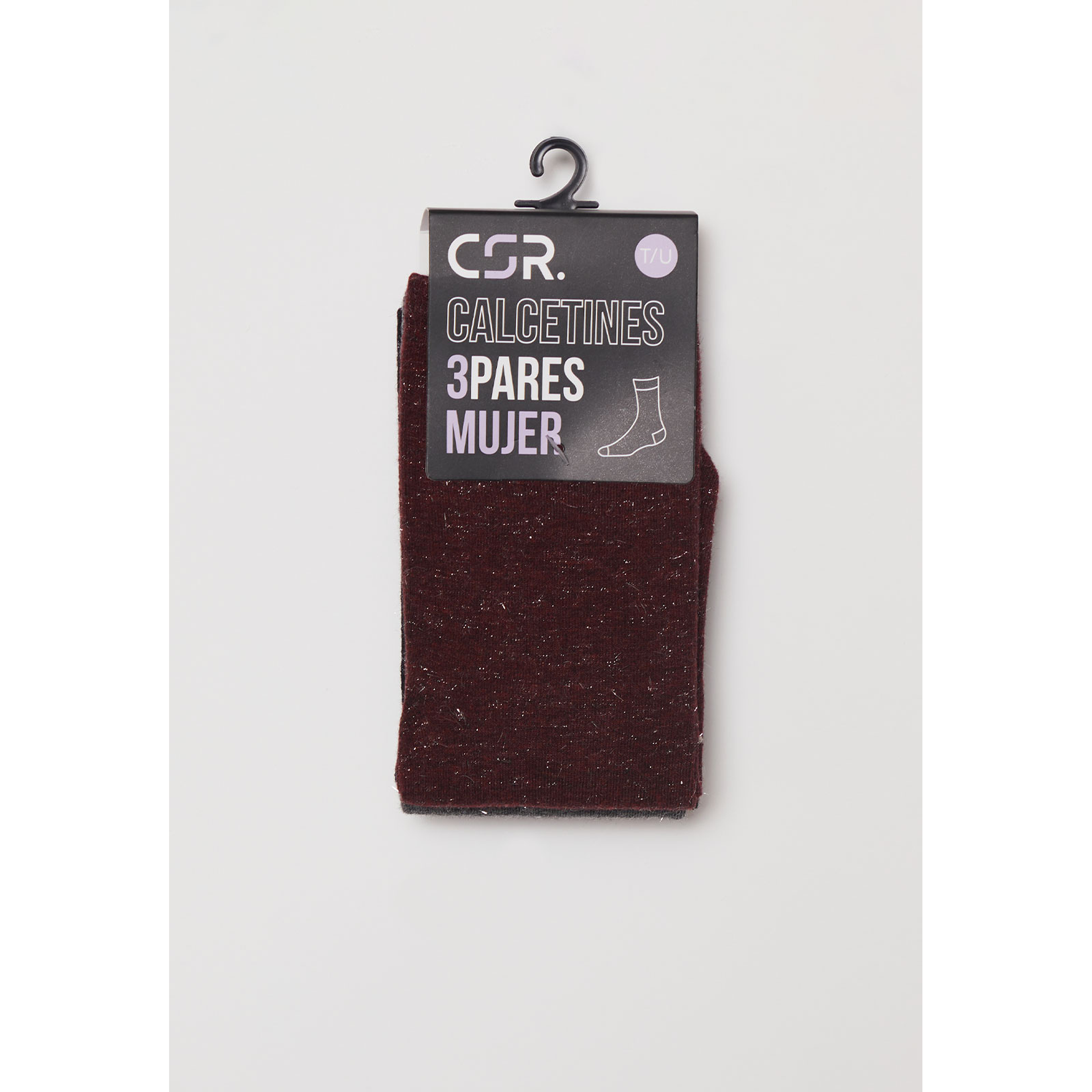 Calcetín Tripack Largo Mujer Café Familyshop 2