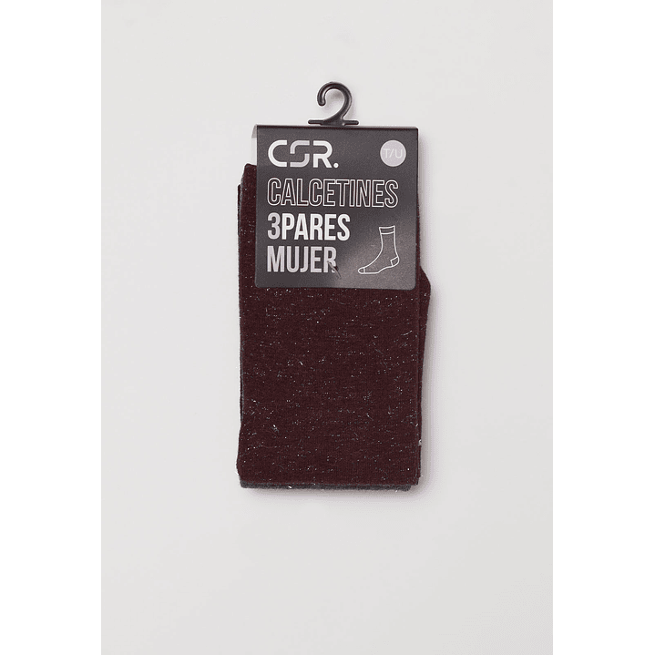 Calcetín Tripack Largo Mujer Café Familyshop 2