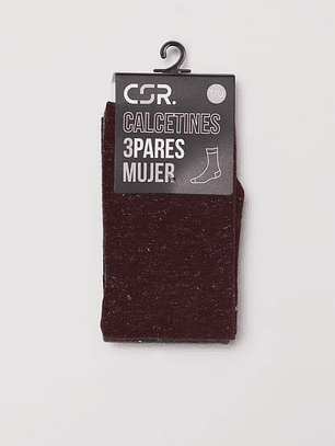 Calcetín Tripack Largo Mujer Café Familyshop