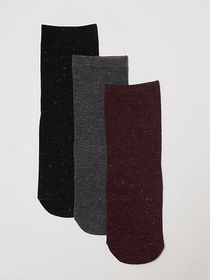 Calcetín Tripack Largo Mujer Café Familyshop