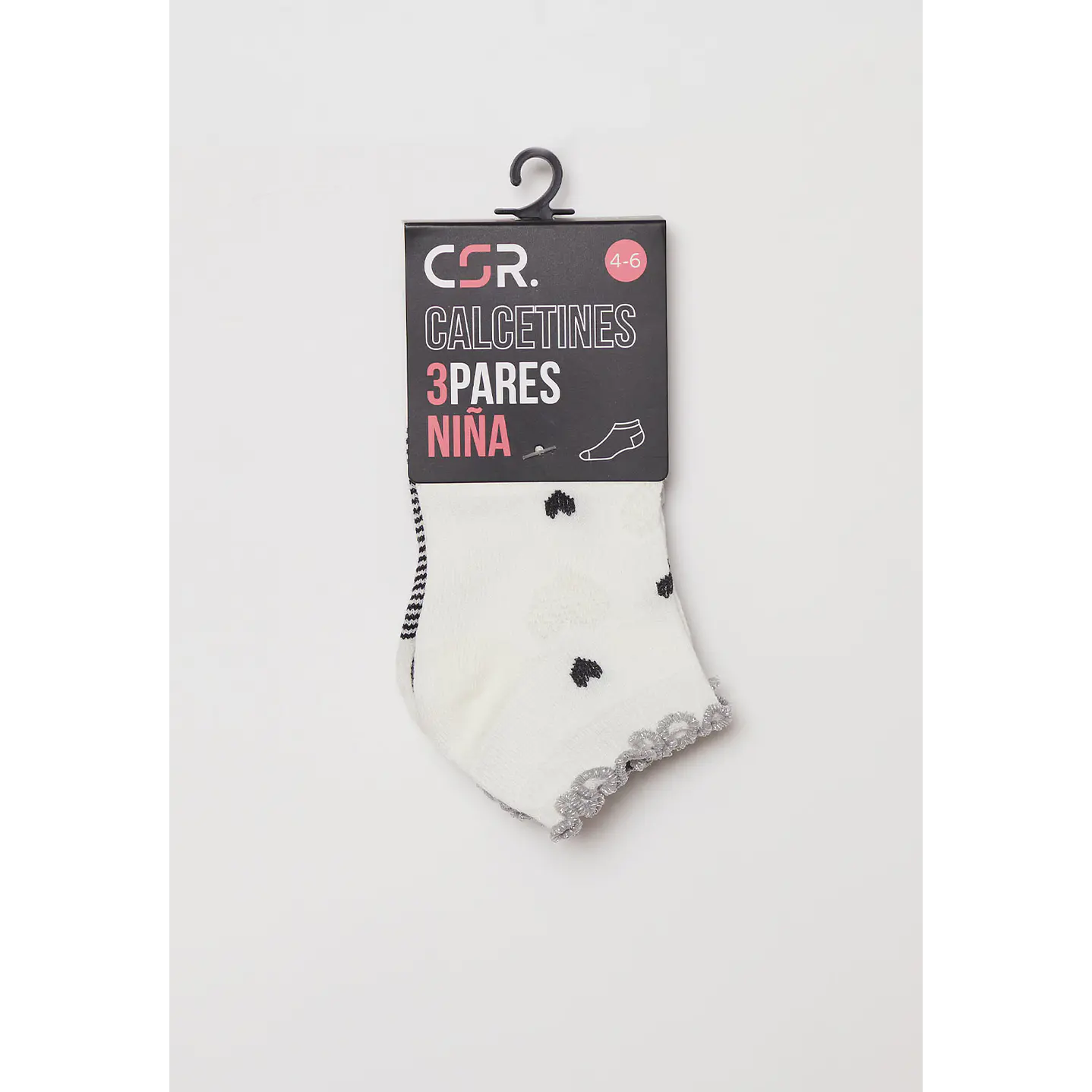 Calcetín Tripack Corto Niña Negro Familyshop 2
