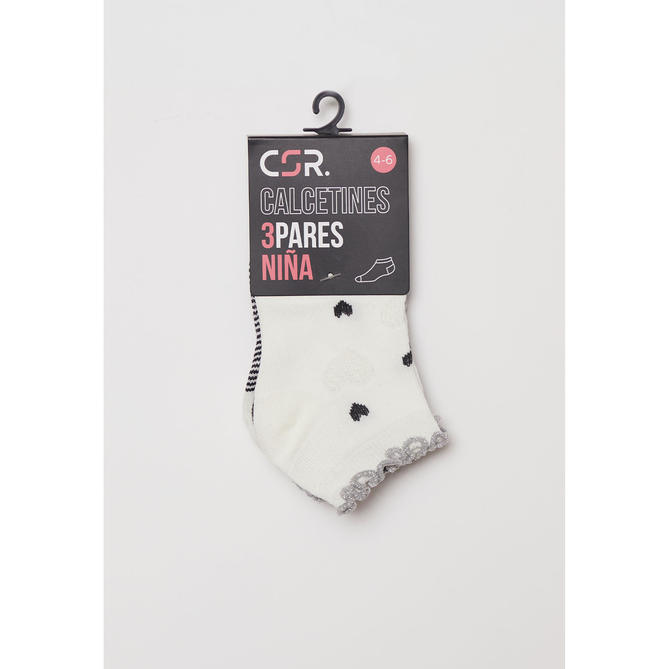 Calcetín Tripack Corto Niña Negro Familyshop 2