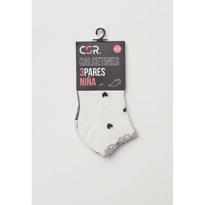 Calcetín Tripack Corto Niña Negro Familyshop 2