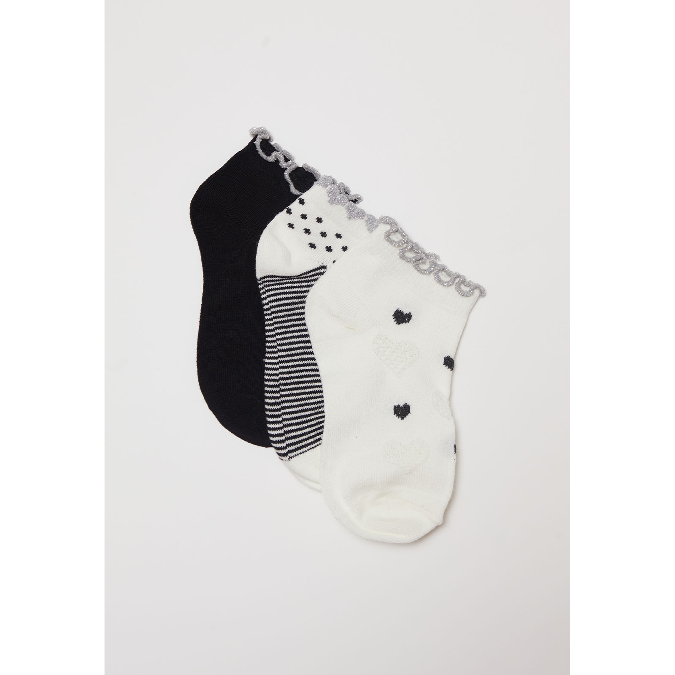 Calcetín Tripack Corto Niña Negro Familyshop 1